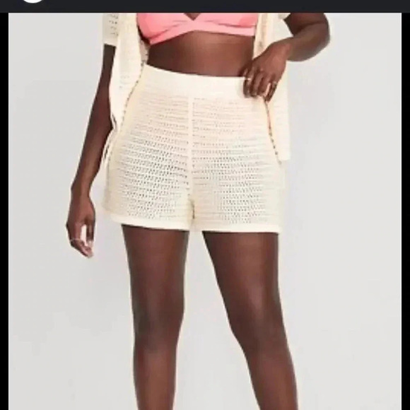 Old Navy Pants - Creme De La Creme Open Weave Swim Coverup Shorts Size XL
